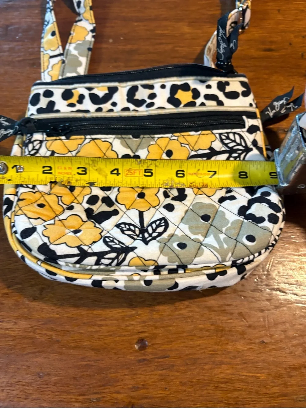 Vera Bradley Yellow Floral Quilted Mini Crossbody